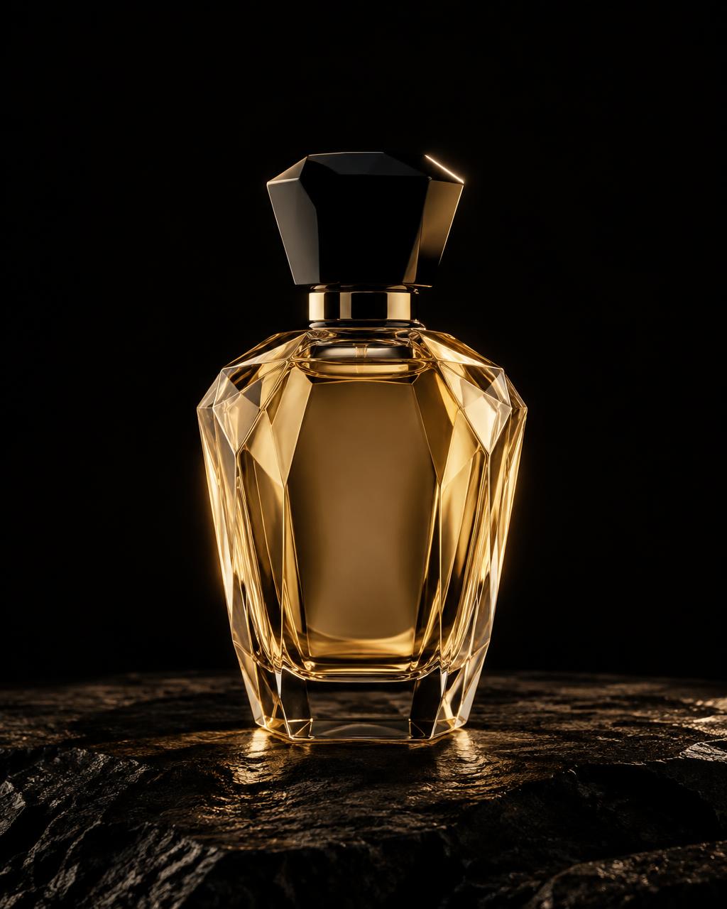 Camembert — A luminous eau de parfum in a faceted gold flacon.